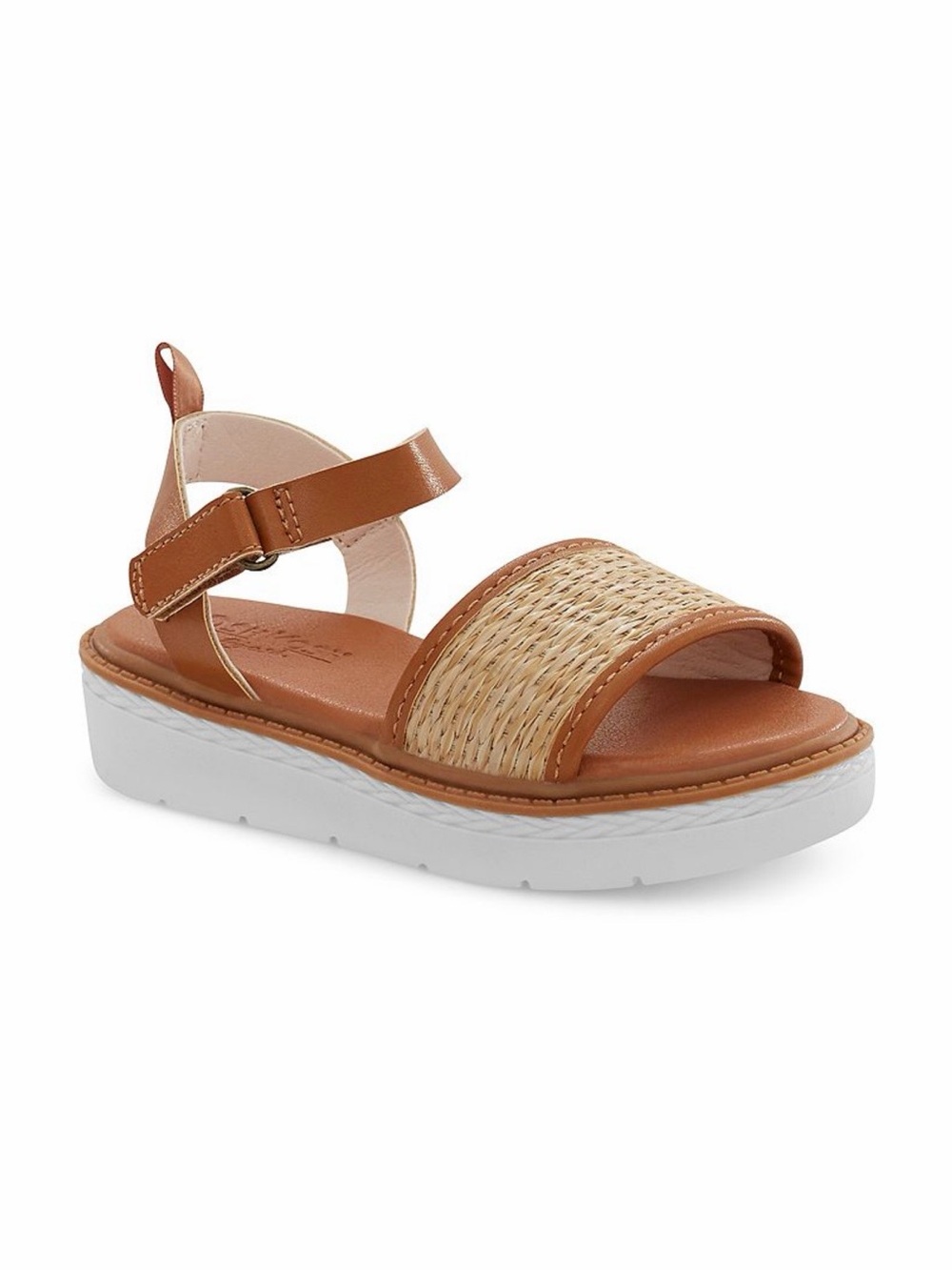 OshKosh Toddler Girl Mini Platform Sandals size 9, velcro strap, easy on, brown